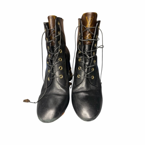 Louis Vuitton Black and Brown Lace-Up Boots MAO250 size 39 - Picture 3 of 15